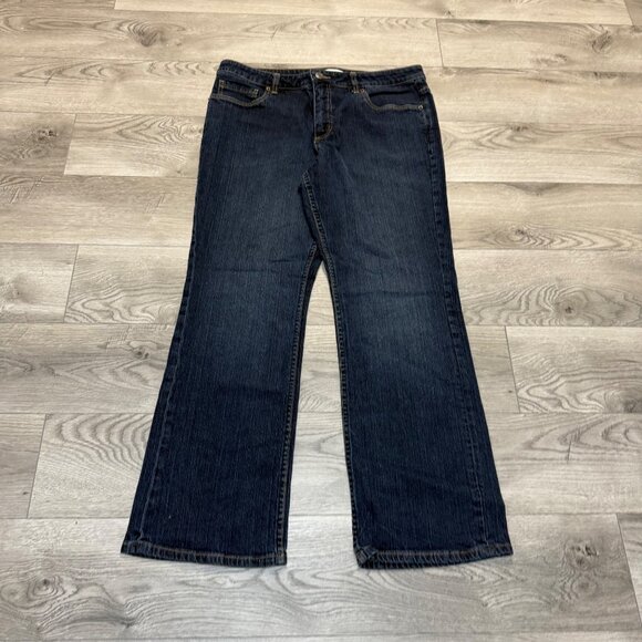 Coldwater Creek Womens Dark Wash Denim Jeans P16 Bootcut Mid Rise Stretch - Picture 13 of 13